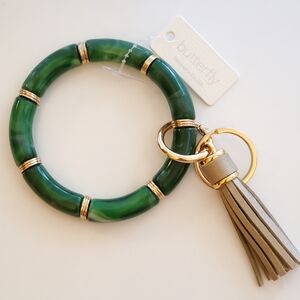 Keychain Bangle Bracelet with Tassel